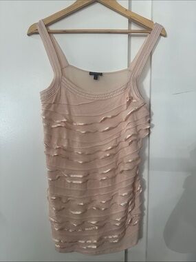 Express Light Blush Ruffle Tank Dress